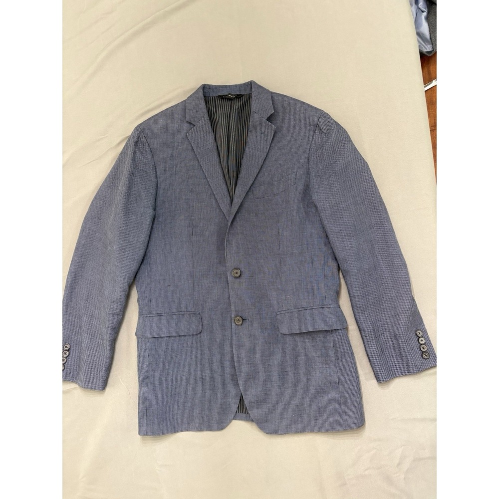 Banana‎ Republic Men's Blue Houndstooth Slim Fit Blazer - Size 38R